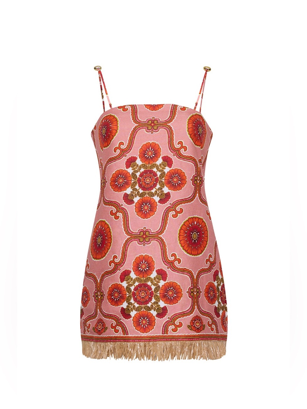 Cara Cara Valencia Mini Dress Mod Floral Brick - size 2